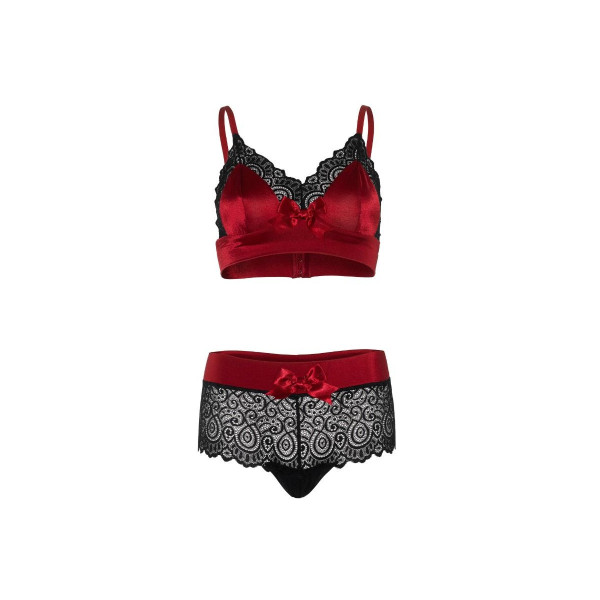 LEG AVENUE - SET DOS PIEZAS ROJO Y NEGRO S/M