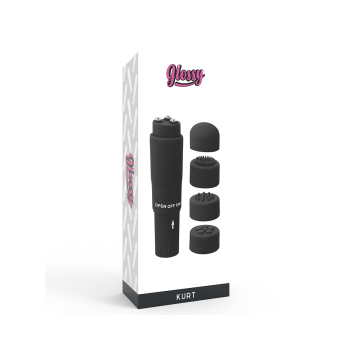 GLOSSY - MASSAGGIATORE TASCABILE KURT NERO - Mini vibratori