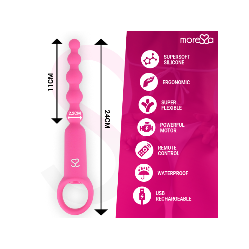 Moressa - Ronie Potente Rosario Anal Control Remoto Rosa | Vybes.it