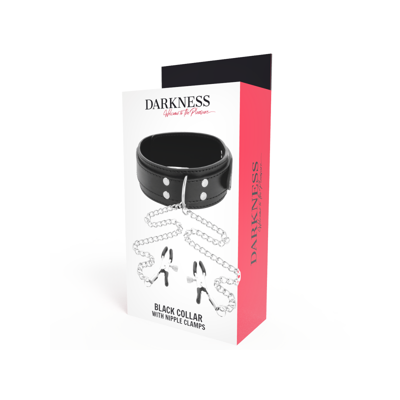 Darkness - Collar Con Pinzas Para Pezones Negro | Vybes.it