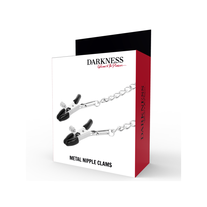 DARKNESS - ADJUSTABLE NIPPLE CLAMPS METAL - DARKNESS SENSATIONS - Toy…