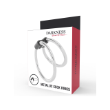 DARKNESS - DOUBLE METAL PENIS RING - DARKNESS SENSATIONS - Cockrings…