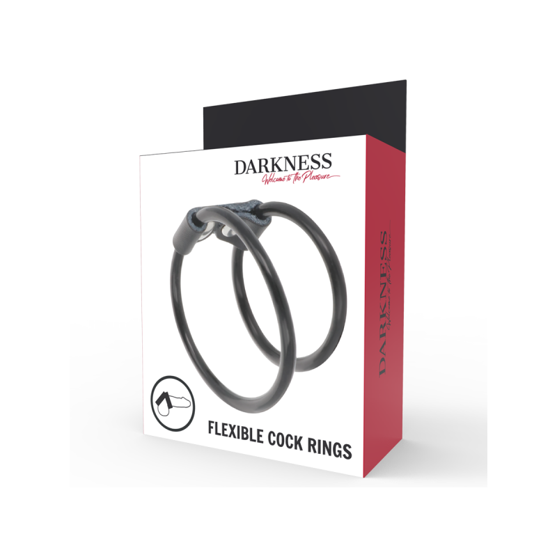 DARKNESS - DOPPIO ANELLO PER PENE FLESSIBILE - DARKNESS SENSATIONS -…