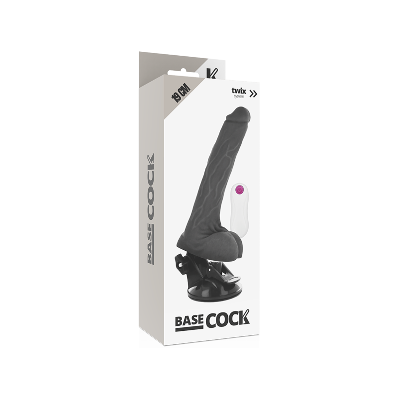 Basecock - Vibrador Realístico Control Remoto Negro 19 Cm - O - 4