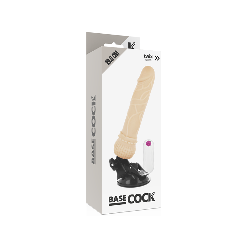 Basecock - Realistic Vibrator Remote Control Flesh 19.5 Cm - O - 4