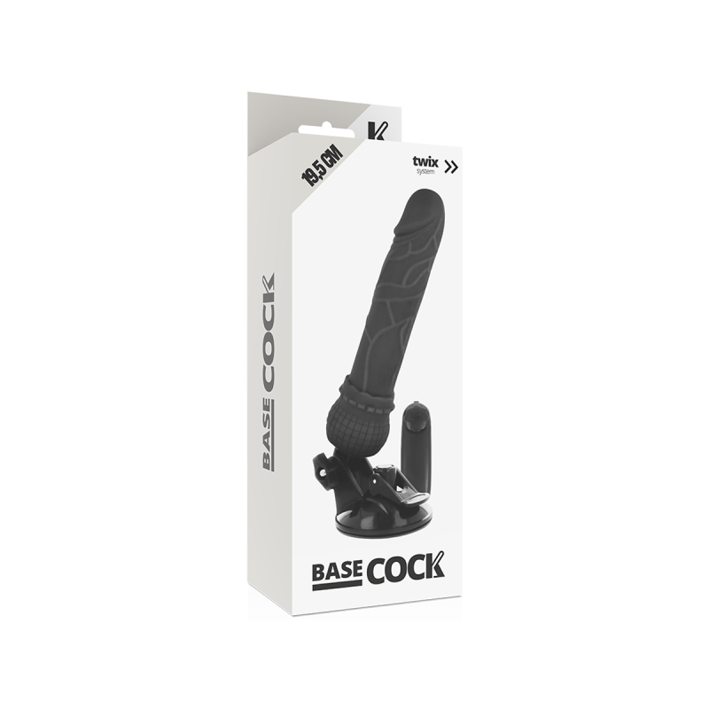 Basecock - Vibrador Realístico Control Remoto Negro 19.5 Cm - O - 4