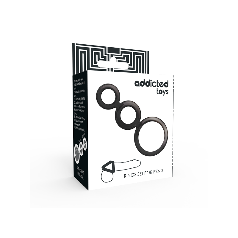 ADDICTED TOYS - RINGS SET FOR PENIS - SMOKED - Cockrings without vibr…