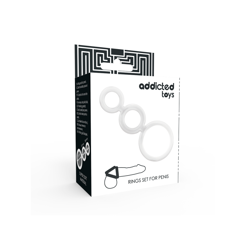 ADDICTED TOYS - ENSEMBLE DANNEAU POUR PÉNIS TRANSPARENT - Cockrings s…