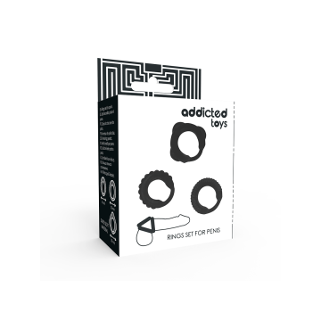 ADDICTED TOYS - ENSEMBLE C-RING NOIR - Cockrings sans vibration