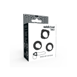 ADDICTED TOYS - C-RING SET BLACK - Cockrings without vibration