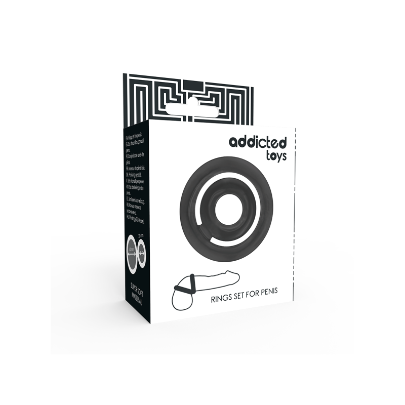 ADDICTED TOYS - POTENZ- C-RING PÉNIS NOIR - Cockrings sans vibration