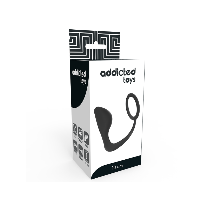 Addicted Toys - Plug Anal Avec Anneau Pénis Noir | Vybes.it