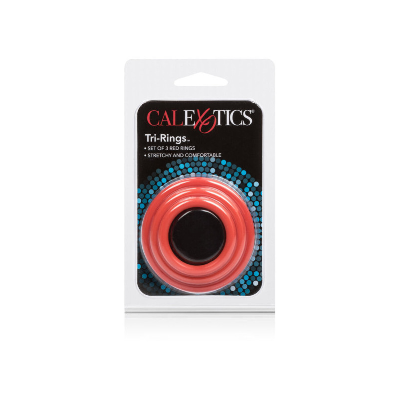 CALEXOTICS - SET TRI-ANELLI ROSSO - Accessori per il pene