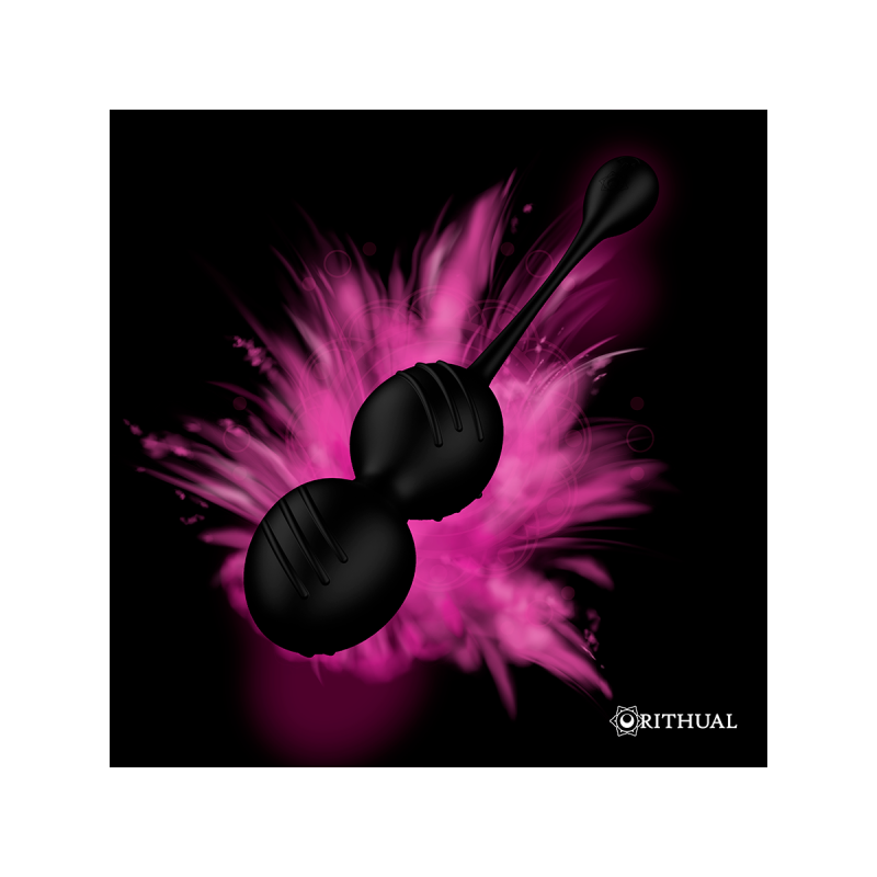 RITHUAL - NISHA RECHARGEABLE VIBRATING KEGEL BALLS BLACK - /product_m…