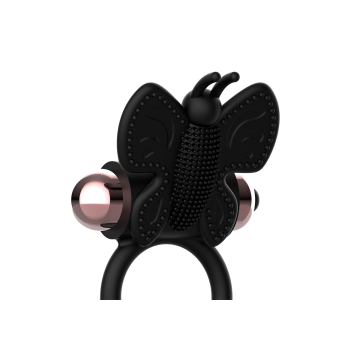 Coquette Chic Desire - Cock Ring Butterfly Anillo Vibrador Negro /