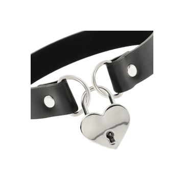 Coquette Chic Desire - Collar Cuero Vegano Accesorio Corazón Con