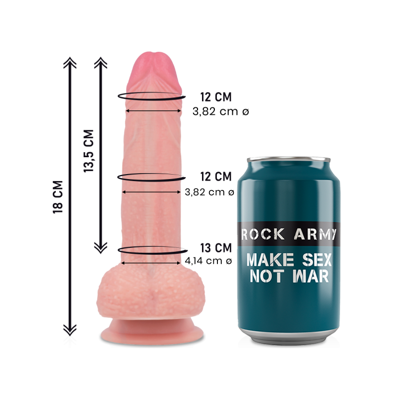 Rockarmy - Mustang Dildo Realístico Liquid Silicone 18 Cm - O