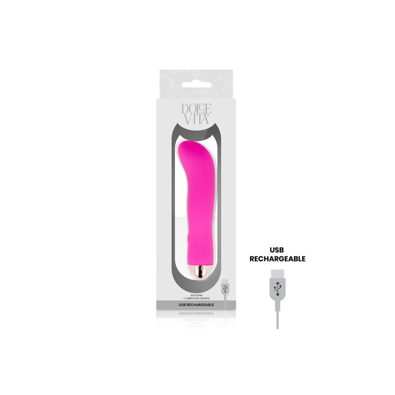 Dolce Vita - Vibratore Ricaricabile Rosa A 7 Velocità | Vybes.it