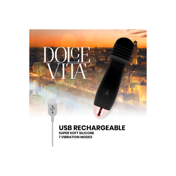 Dolce Vita - Vibrador Recargable Tres Negro 7 Velocidades | Vybes.it