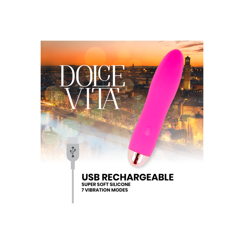 Dolce Vita - Vibratore Ricaricabile Quattro Rosa 7 Velocità |