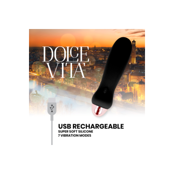 Dolce Vita - Vibrador Recargable Five Negro 7 Velocidades | Vybes.it