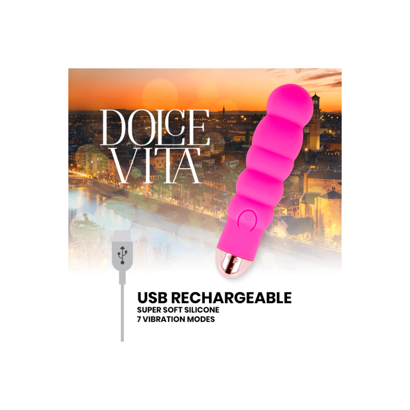 Dolce Vita - Vibrador Recargable Six Rosa 7 Velocidades | Vybes.it