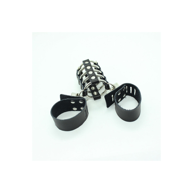 Ohmama Fetish - Cage Pénis Avec Anneaux Métalliques Et Sangle En