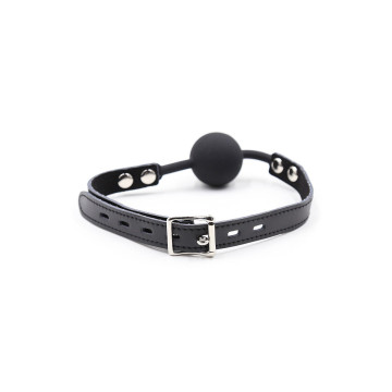 Ohmama Fetish - Silikon - Ballgag Mit Ledergürtel (Vorhängeschloss