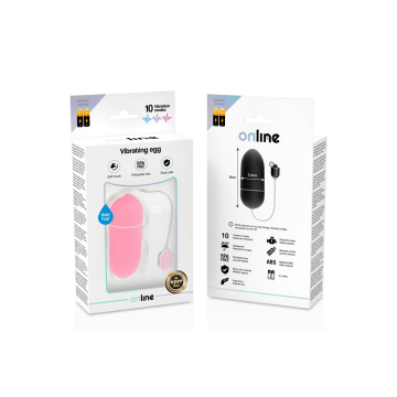 ONLINE - WATERPROOF VIBRATING EGG PINK - Remote control