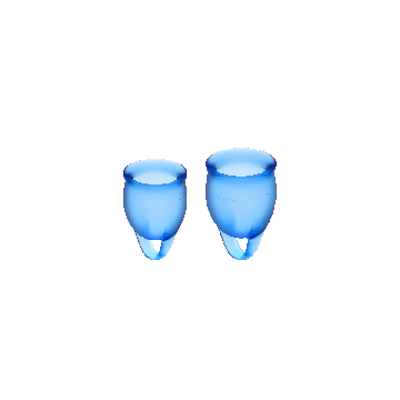 SATISFYER - FEEL CONFIDENT MENSTRUAL CUP DARK BLUE 15 + 20 ML - SATIS…