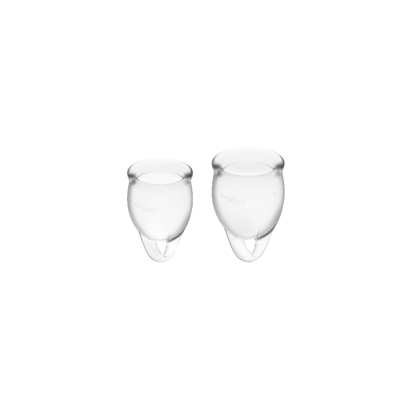 SATISFYER - COUPE MENSTRUELLE FEEL CONFIDENT TRANSPARENTE 15 + 20 ML…