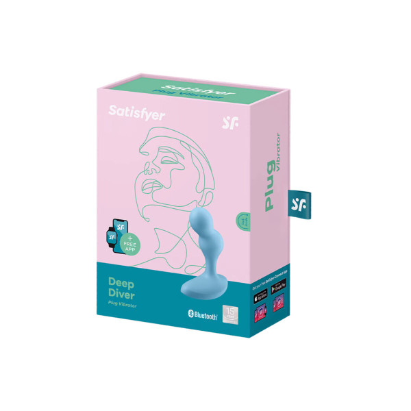 SATISFYER - DEEP DIVER PLUG VIBRADOR APP AZUL