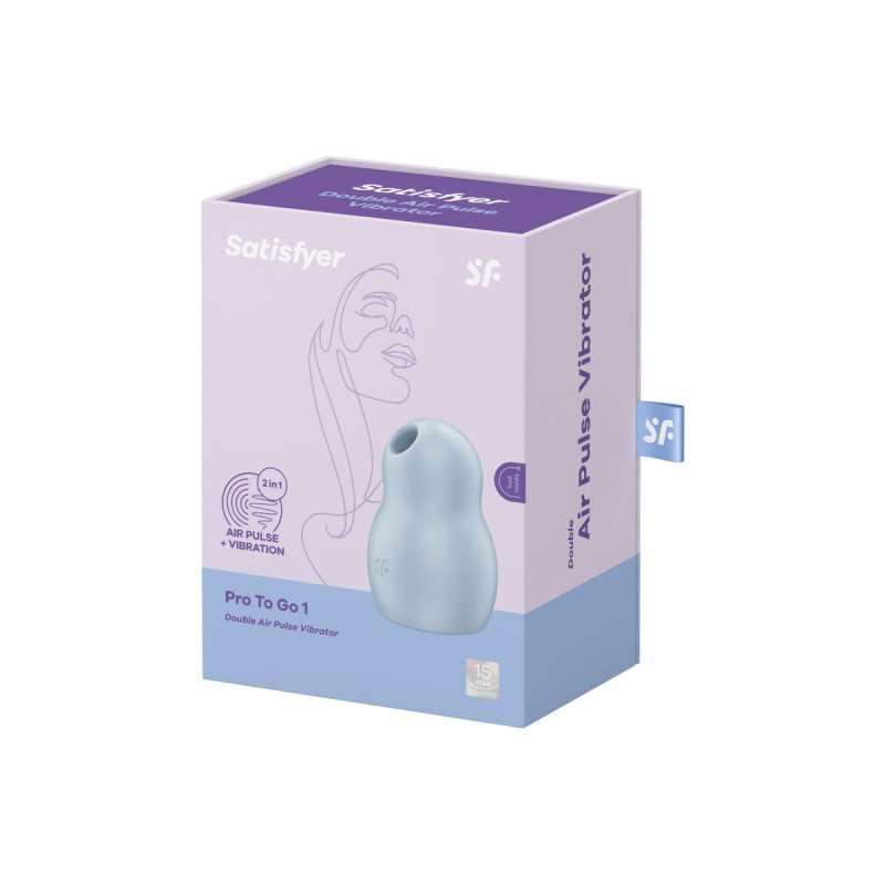 Satisfyer - Pro To Go 1 Estimulador Y Vibrador Doble Azul | Vybes.it