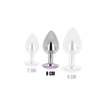 OHMAMA - PLUG ANAL CON CRISTAL VIOLETA 8 CM