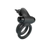 Pretty Love - Doble Anillo Vibrador Con Estimulador Negro | Vybes.it