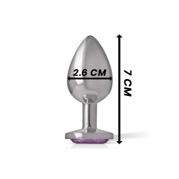 Intense - Plug Anal En Métal Aluminium Avec Cristal Violet Taille S