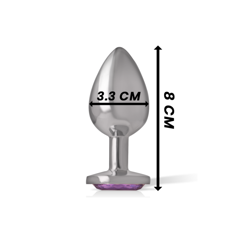 Intense - Plug Anal En Métal Aluminium Avec Cristal Violet Taille M