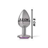 Intense - Plug Anal Metal Aluminio Con Cristal Violeta Talla M |