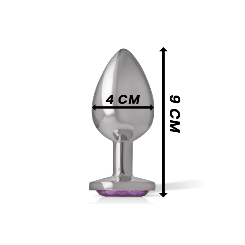 Intense - Plug Anal En Métal Aluminium Avec Cristal Violet Taille L