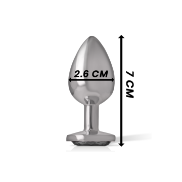 Intense - Plug Anal En Métal Aluminium Avec Cristal Noir Taille S |