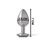 Intense - Plug Anal Metal Aluminio Con Cristal Negro Talla S |