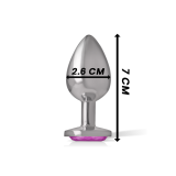 Intense - Plug Anal Metal Aluminio Con Cristal Rosa Talla S |