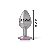 Intense - Plug Anal En Métal Aluminium Avec Cristal Rose Taille M |