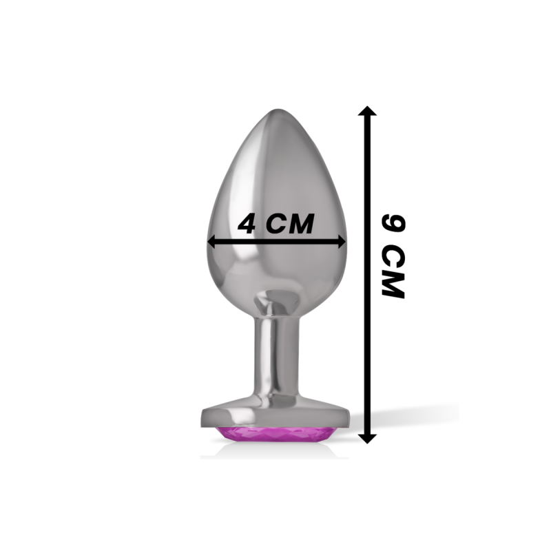 Intense - Plug Anal En Métal Aluminium Avec Cristal Rose Taille L |