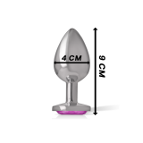 Intense - Plug Anal En Métal Aluminium Avec Cristal Rose Taille L |