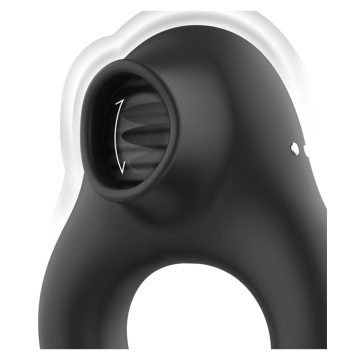 BLACK&SILVER - ANILLO VIBRADOR SILICONA 3 MOTORES RECARGABLE NEGRO