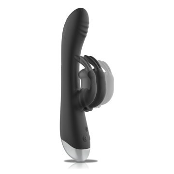 BLACK&SILVER - DJ. ADAM ESTIMULADOR RABBIT SILICONA RECARGABLE NEGRO