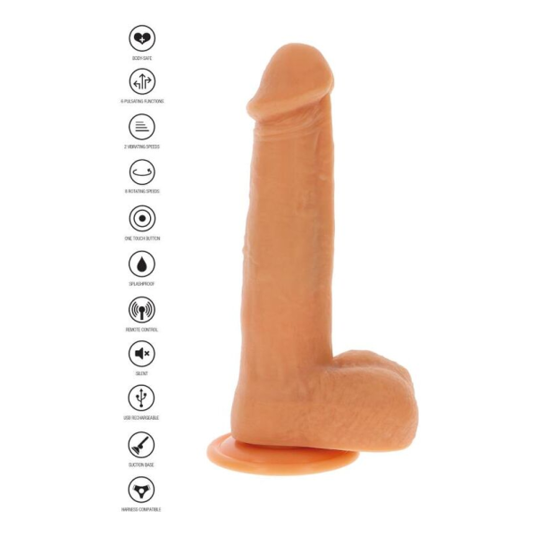 GET REAL - PELLE DILDO VIBRANTE CON PERLINE ROTANTI