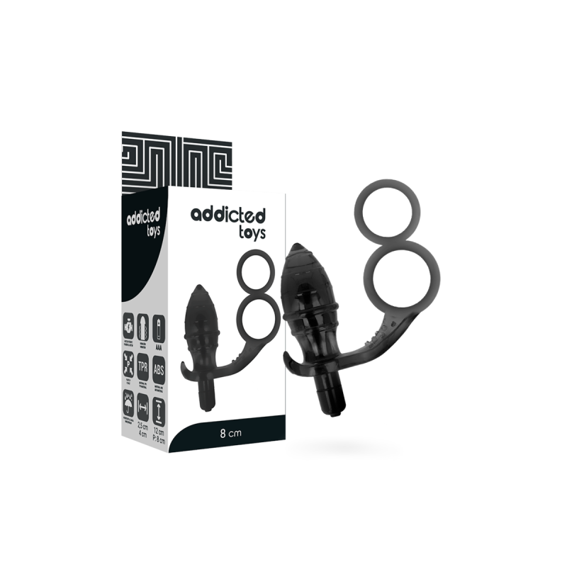 Addicted Toys - Plug Anal Con Anilla Doble Negro | Vybes.it