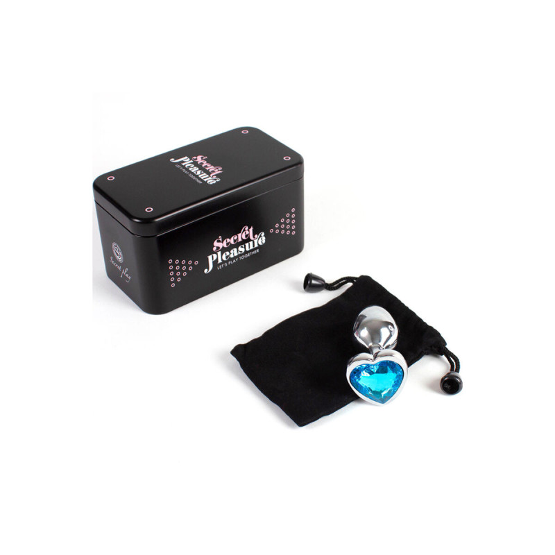 SECRETPLAY - METAL BUTT PLUG BLUE HEART SMALL SIZE 7 CM - SECRETPLAY…